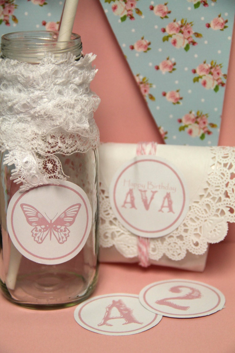 Shabby Chic - Birthday or Baby Shower Decorations , full party package
