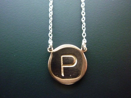 rose gold initial disc necklace-rose gold initial necklace-rose gold charm necklace-gold initial necklace-personalized charm necklace