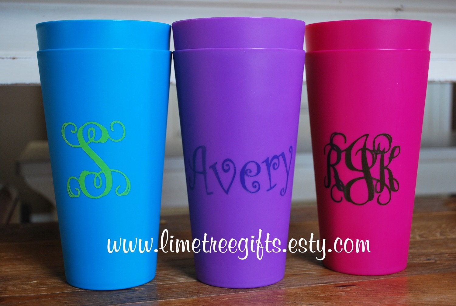 Personalized 32 oz Plastic Cups - Set of TWO