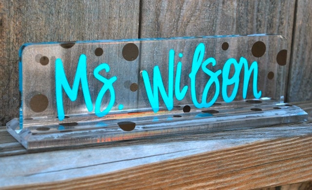 Personalized Acrylic Teacher Name Plate