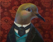 Dove Bird Portrait Red
