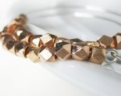 Rose Gold Earrings. Gold Rush Nuggets on Silver Plated Hoops. Gorgeous everyday elegant earrings.