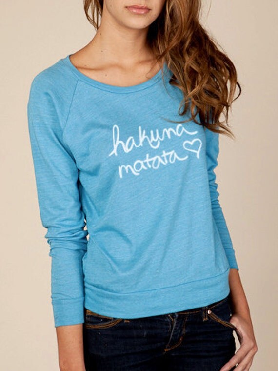 Hakuna Matata Eco Slouchy Long Sleeve Womens Sweatshirt