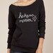 Hakuna Matata Eco Fleece Raw Edge Neck Sweatshirt in Black