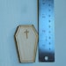 Woodcut Coffin Pin