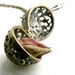 Rosebud and wish box necklace pendant ( pirate, treasure, textured, rose perfume, antique, filigree, love ) 45