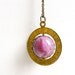 Planet necklace pendant ( galaxy, geometric, planet, translucent, pink, round, opal ) 01