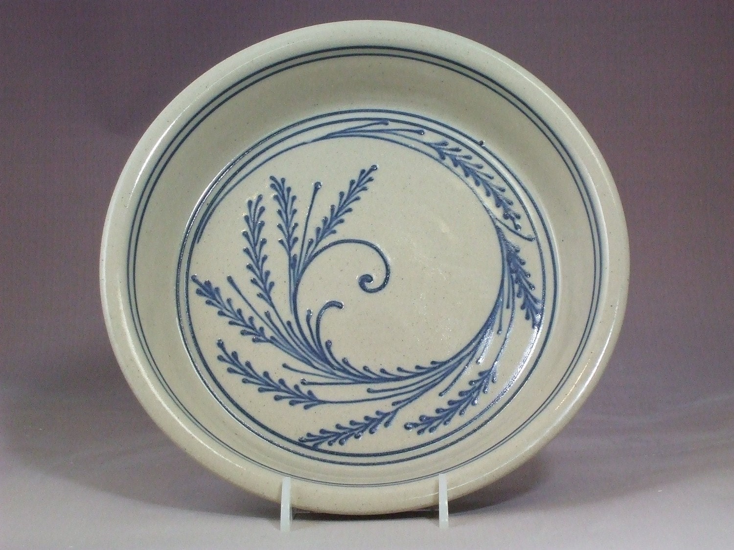 Blue Wheat Spiral Pie or Quiche Plate