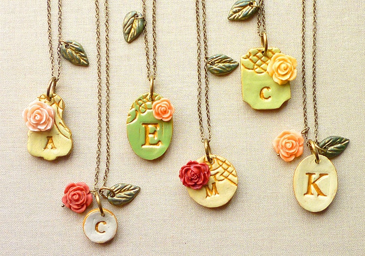 Victorian Garden Bridesmaid Necklaces - Rustic Chic Wedding -  Set of 6