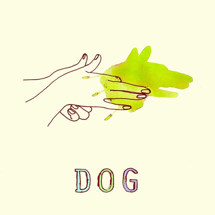 Digital print Animal art - Kids wall art print - Making a Dog - Lime green neon color Retro art - Children's room