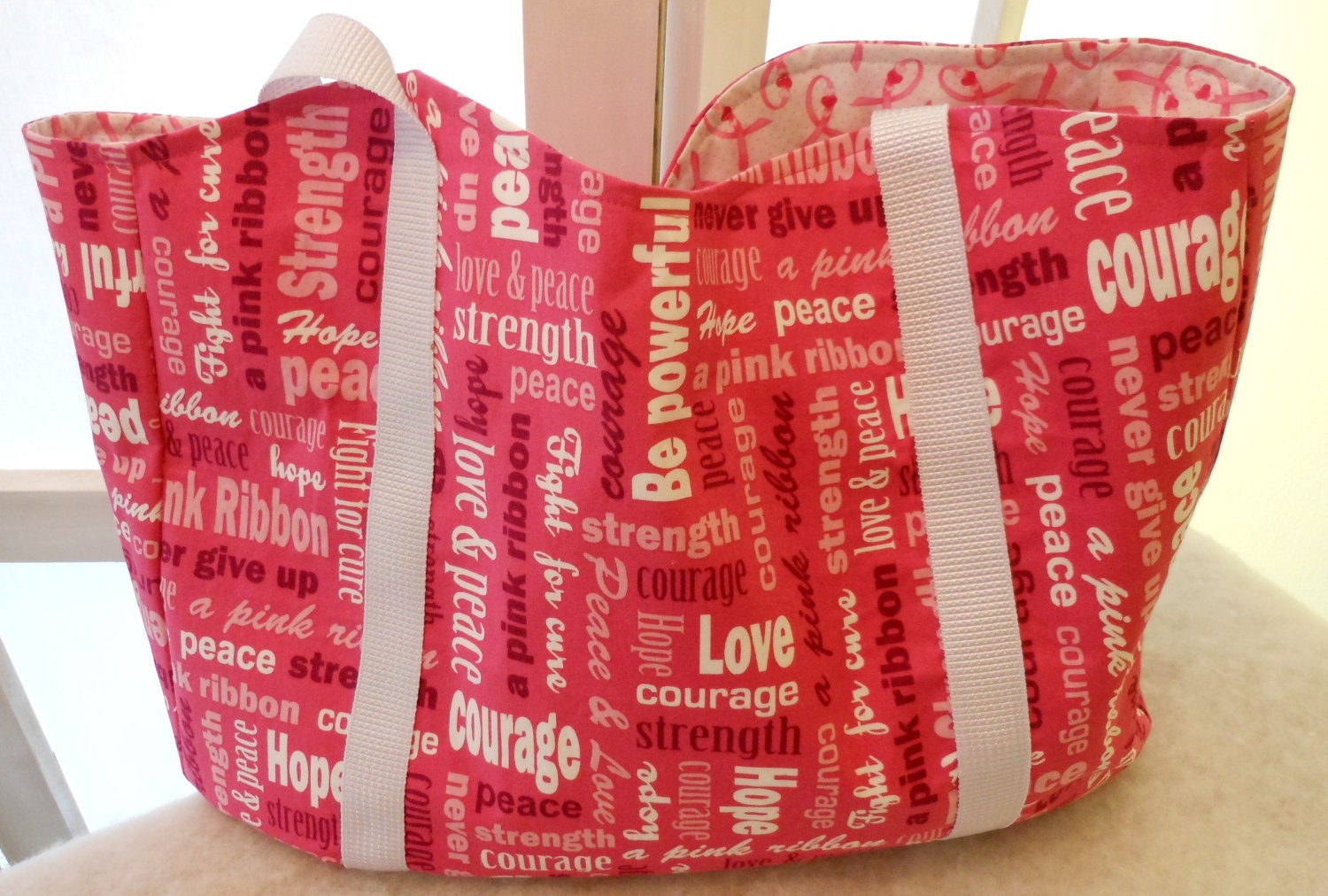 Medium Fabric Market Pink Ribbon Fight for The Cure Theme