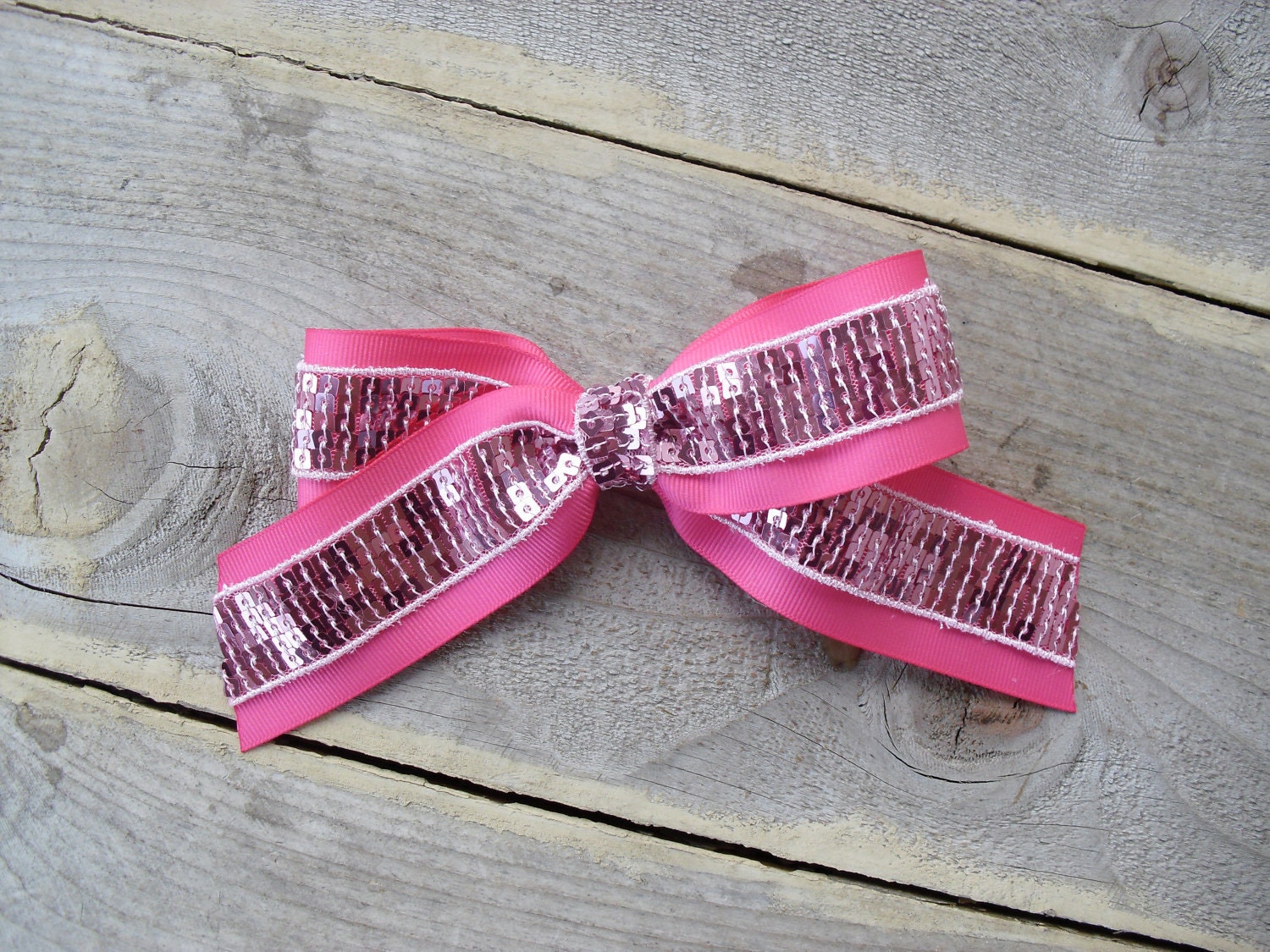 Beautiful BIG HOT PINK Cheer Bow