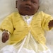 Yellow baby sweater, baby cardigan, baby shrug, short sleeve, baby bolero Baby girl. Easter Spring. Baby shower