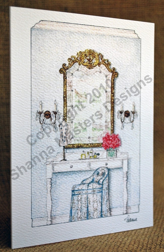 Vanity Rendering Note Card Set