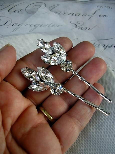 BRIDAL hairpin Aurora vintage style  wedding hair  ACCESSORIES Rhinestone set of 2 Free shipping