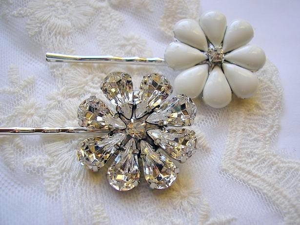 bridal bobby pins rhinestone , BRIDAL hair pins,  wedding hair  ACCESSORIES, head piece, vintage style,  set of 2,