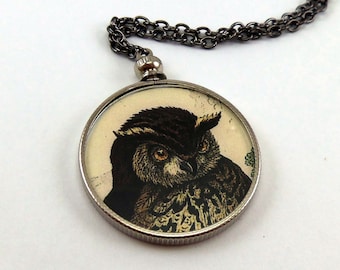 Double-Sided Owl and Bird Necklace