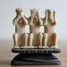 Vintage Carved Bone Figurine - 'Three Wise Monkeys'