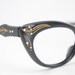 Black cat eye glasses vintage rhinestone cateye frames NOS
