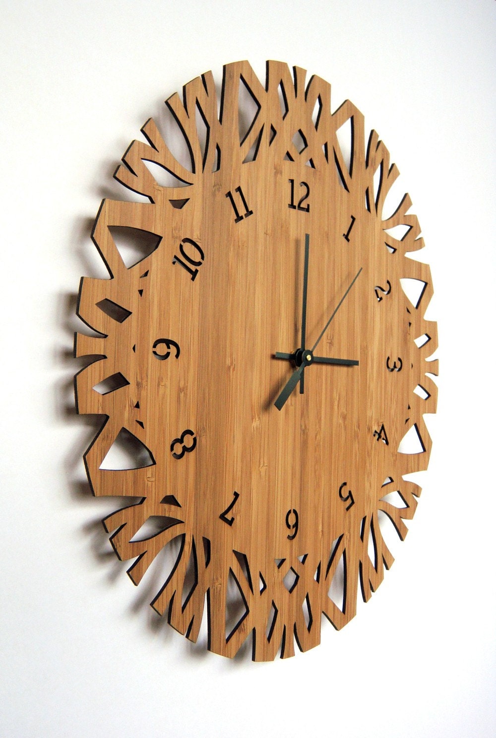 Oval Bamboo Branch - Clock No. 008