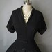 50's Cocktail Dress // Vintage 1950's Black Taffeta New Look Cocktail Party Full Dress S