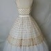 50's Wedding Dress // Vintage 1950's Strapless White Gold Tulle Wedding Dress Gown XS