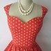 50's Garden Party Dress // Vintage 1950's Coral Floral Print Cotton Garden Party Day Dress L