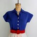 1940s dress / 1940s red white and blue dress / 4th of July dress / small dress