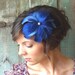 Peacock Blue Feather Flower - Wedding Hair Accessory - Bridal Peacock Fascinator