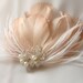 Bridal Hair Fascinator - Champagne Feather Head Piece - Made To Order