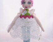 Fairy Godmother OOAK Cloth Art Doll, Purple - Maxine