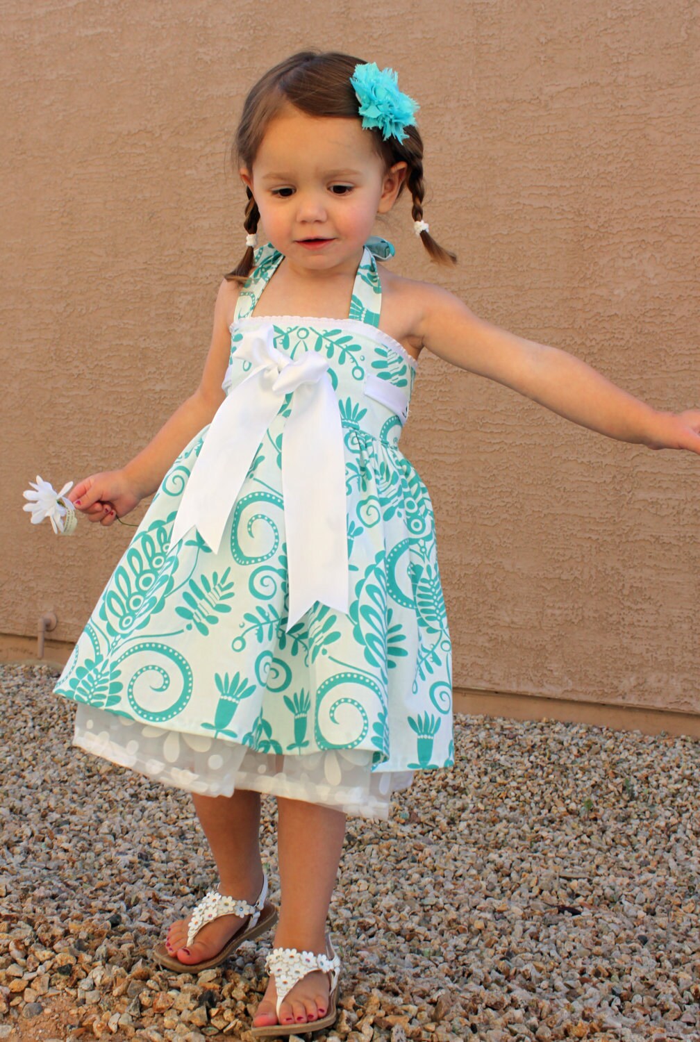 Girl's Dress sewing tutorial PDF kid's clothing PDF Bowtie Halter dress