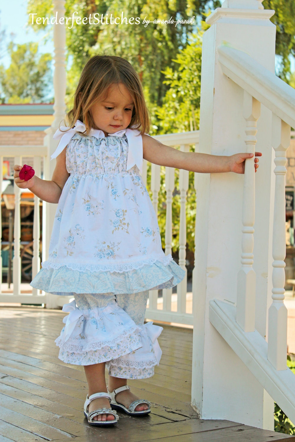 Shabby n Chic Parisian Pillowcase Girls Dress and Top sewing pattern tutorial PDF childrens clothing for kids babies child INSTANT DOWNLOAD