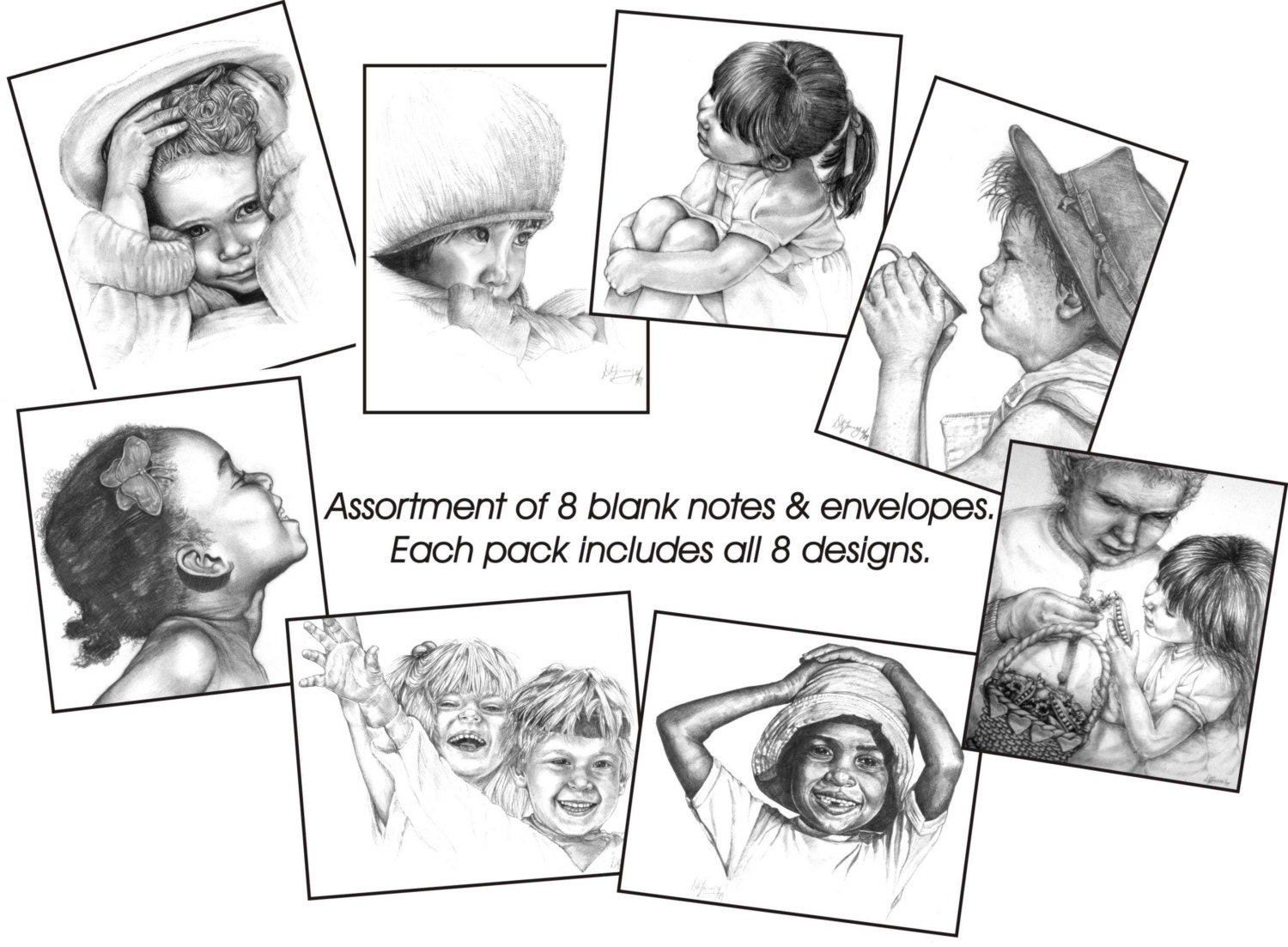 Note Cards, Blank, Children of the World, w/ Envelopes