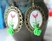 SALE - Super Mario - PIRANHA PLANT Earrings - Nintendo Nostalgia Earrings