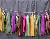 Tissue Tassel Garland-18 tassels- Winter Garden
