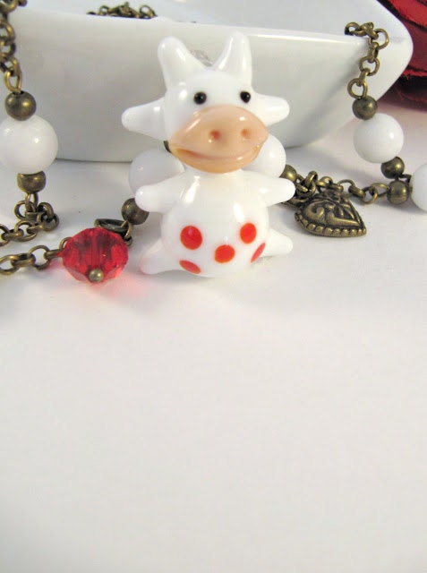 Cow necklace, jewelry, pendant necklace, animal jewelry, cute jewelry