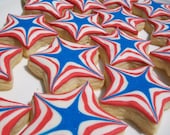 Small Star Sugar Cookies, 3 Dozen, Red, White and Blue