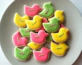 Baby Duck sugar cookies, Twitter Bird sugar cookies for baby shower favors,party favor - 3 dozen