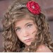 Leopard print headband with red flower - fits newborn infant baby teen through adults