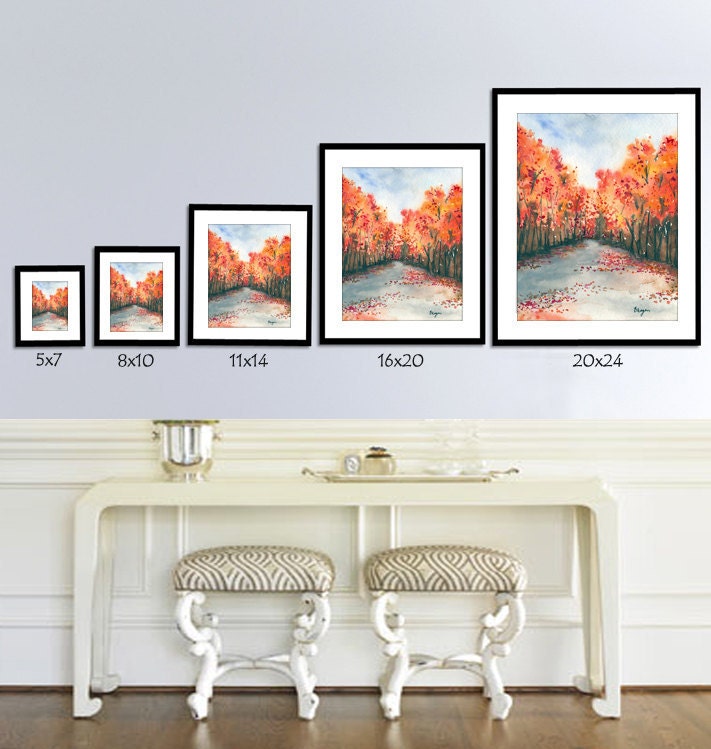 Watercolor Painting - Gothic Tree of Life Landscape Art Print