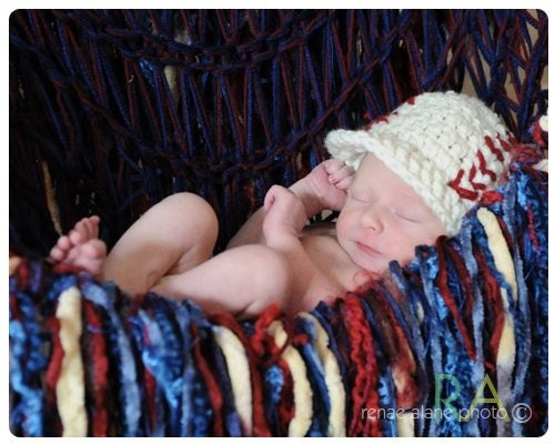 All American Blanket Prop Americana Fringe Baby Blanket and HAMMOCK Photography Prop. Red, White and Blue