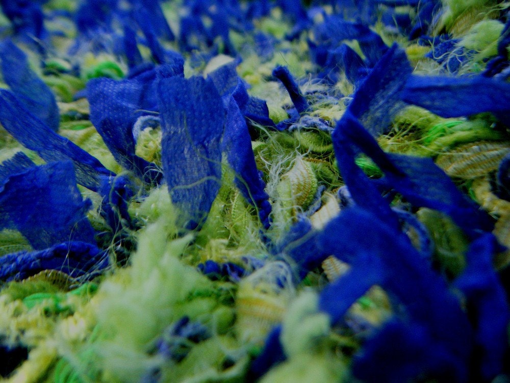 Mini Blanket Prop - Lime Green, Blue 2x2 Rag Blanket 'Blue Bonnets' Baby Newborn Prop Photo Rug