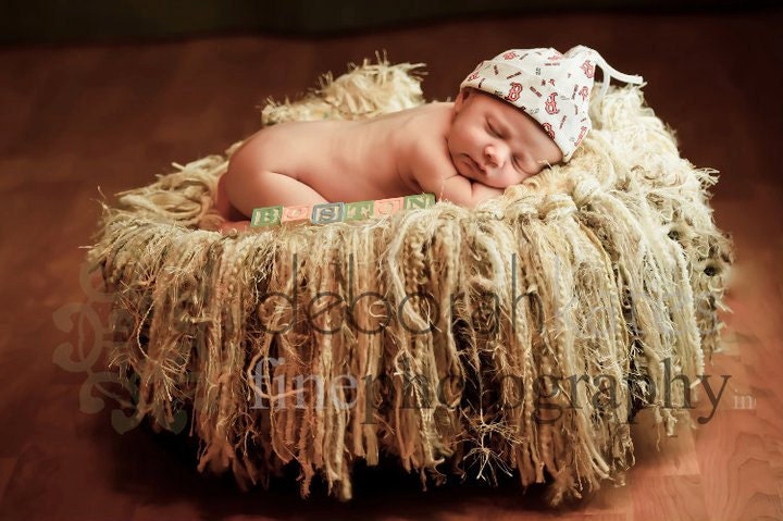 Sepia Brown Fringe Hammock Baby Photo Prop Blanket Photography Prop Newborn Infant 'Granola'