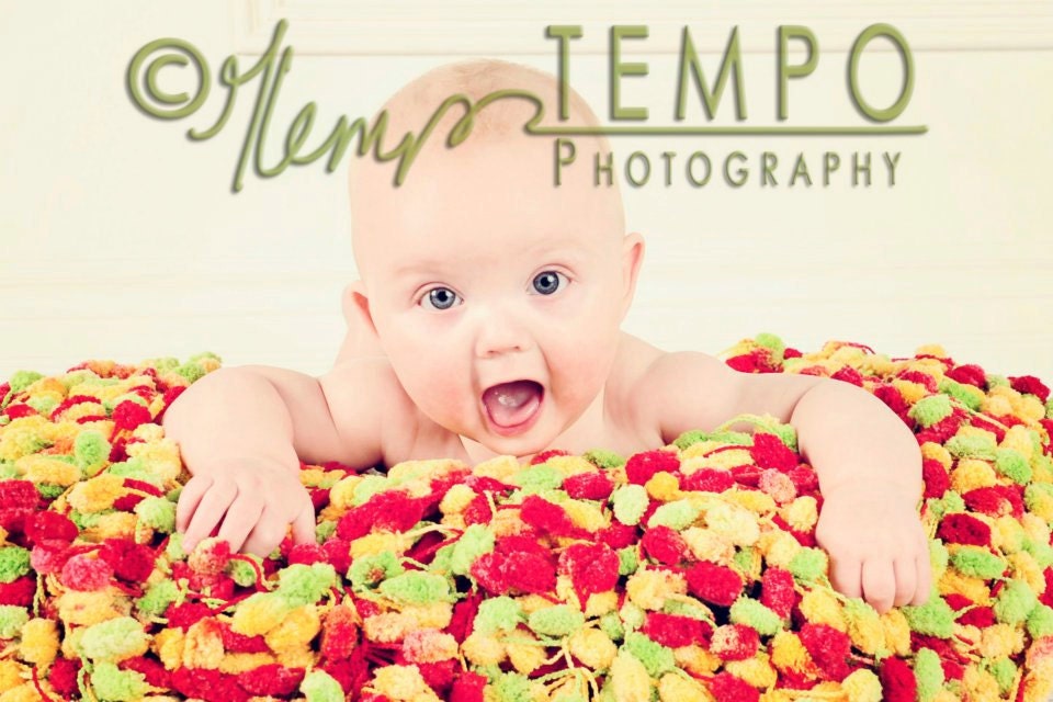 Sandy Puc Photos of my Photo Prop Infant Baby Colorful Mini Blanket Prop. 2x2 'Cirque' Photography Prop Rug