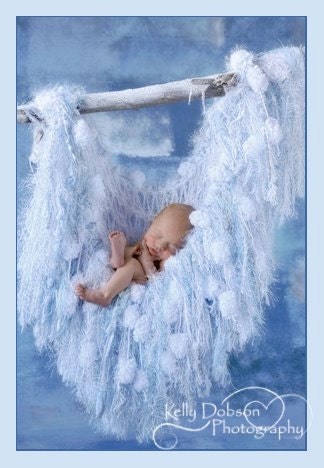 Newborn Baby Photo Props on Newborn Prop Hammock Fringe Blanket   White  Silver  Baby Blue