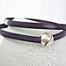 Purple double wrapped leather bracelet with magnetic tennis ball clasp