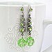 Light green Swarovski earrings with oxidized silver findings