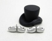 Like a Sir meme themed Mustaches Stud Earrings in Fine Silver
