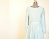 SALE- Ms. Classic Robins Egg Blue Accordion Pleated 70's Dress